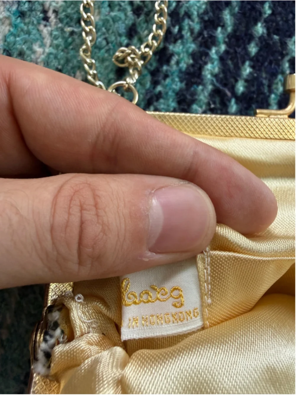 Vintage 50s Walborg Gold Beaded Chain Purse